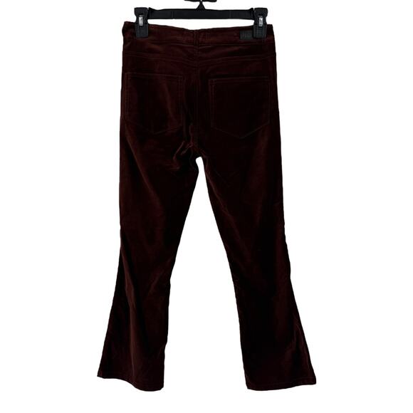 Paige Claudine Velvet Ankle Flare Pants brown size 24 - Picture 8 of 9